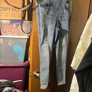 Torrid Blue Skinny Jeans with Faded Wash